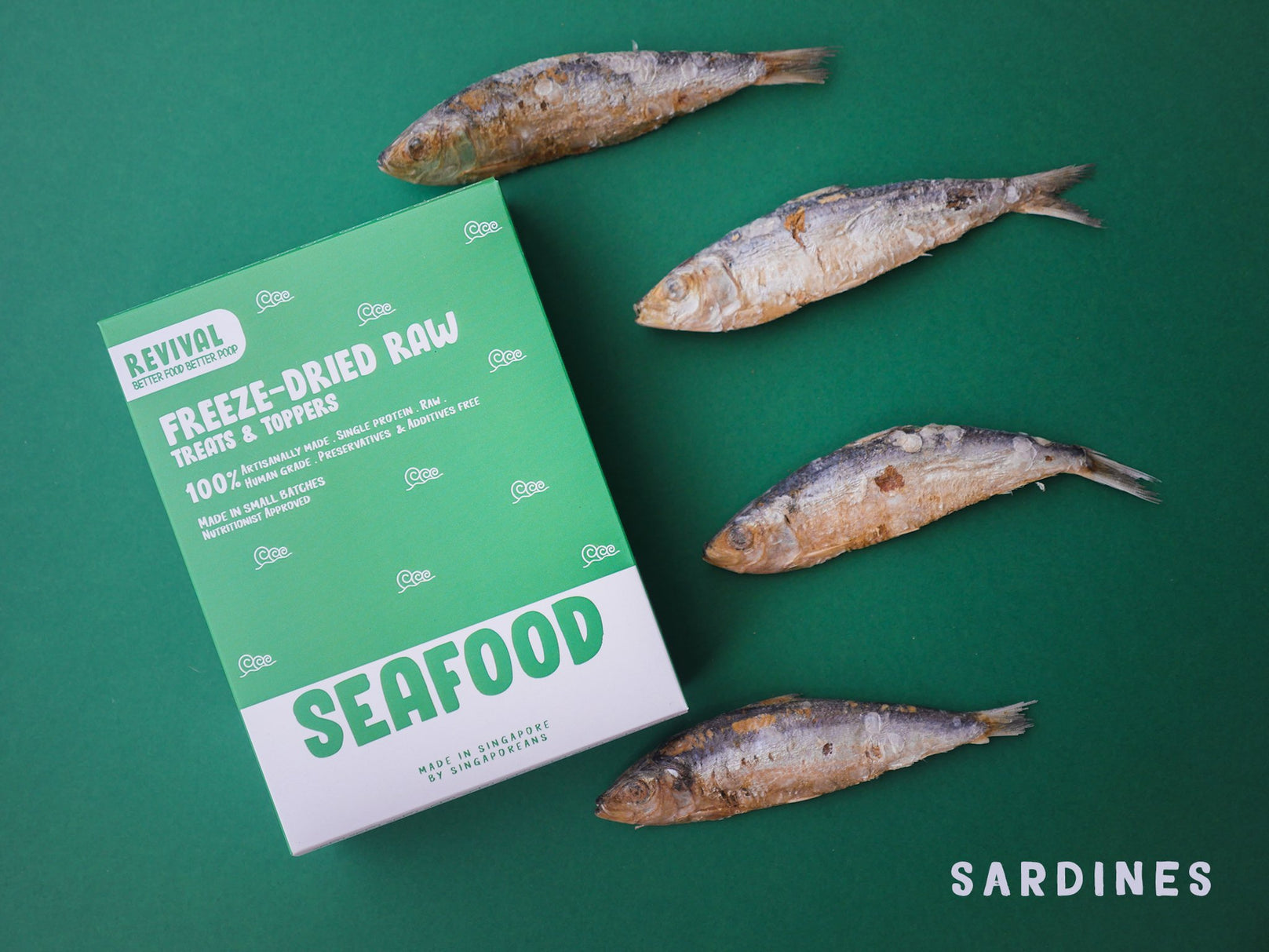 Revival Seafood Sardines Freeze-Dried Raw Treats For Cats & Dogs - Kohepets