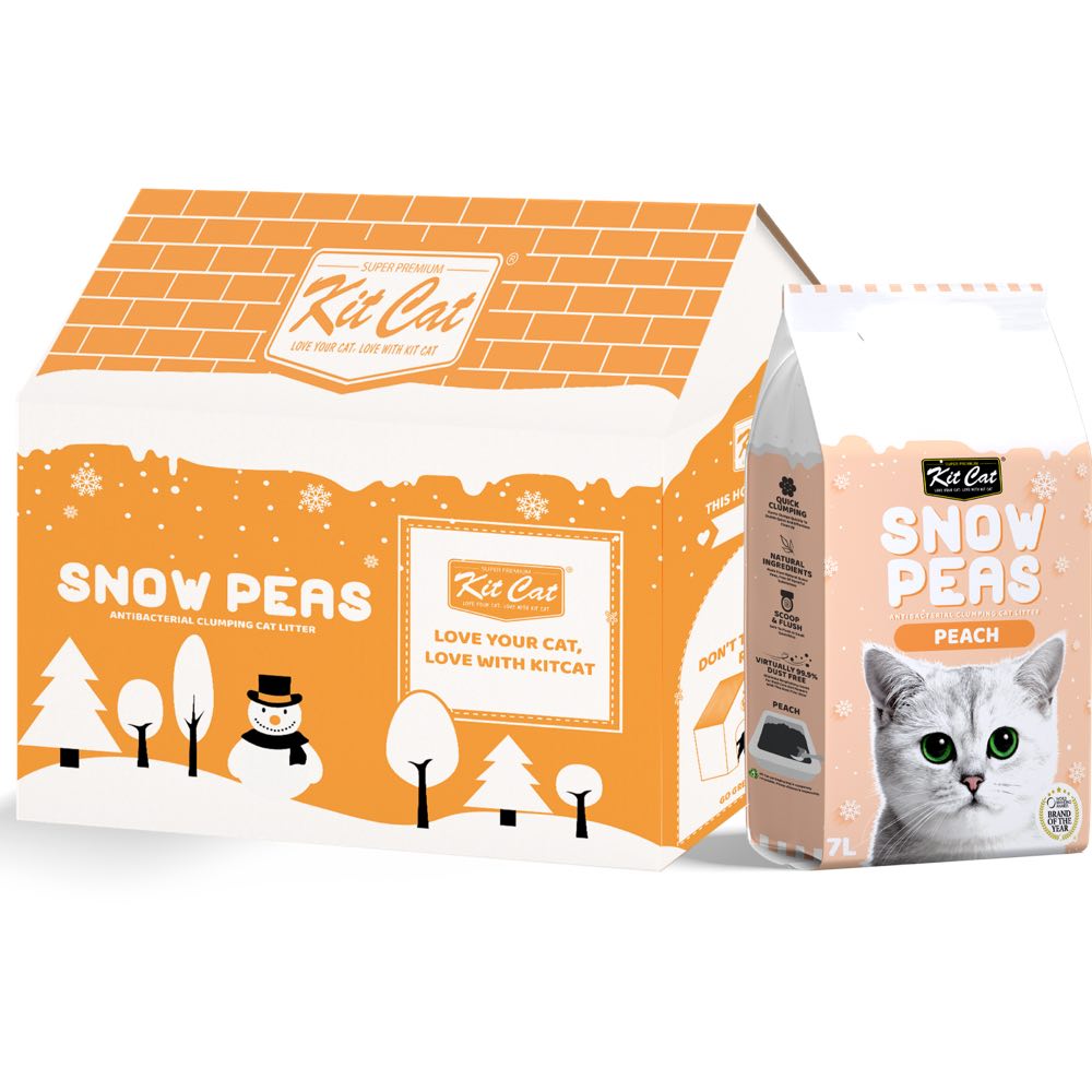 45% OFF: Kit Cat Snow Peas Peach Antibacterial Clumping Cat Litter 7L - Kohepets