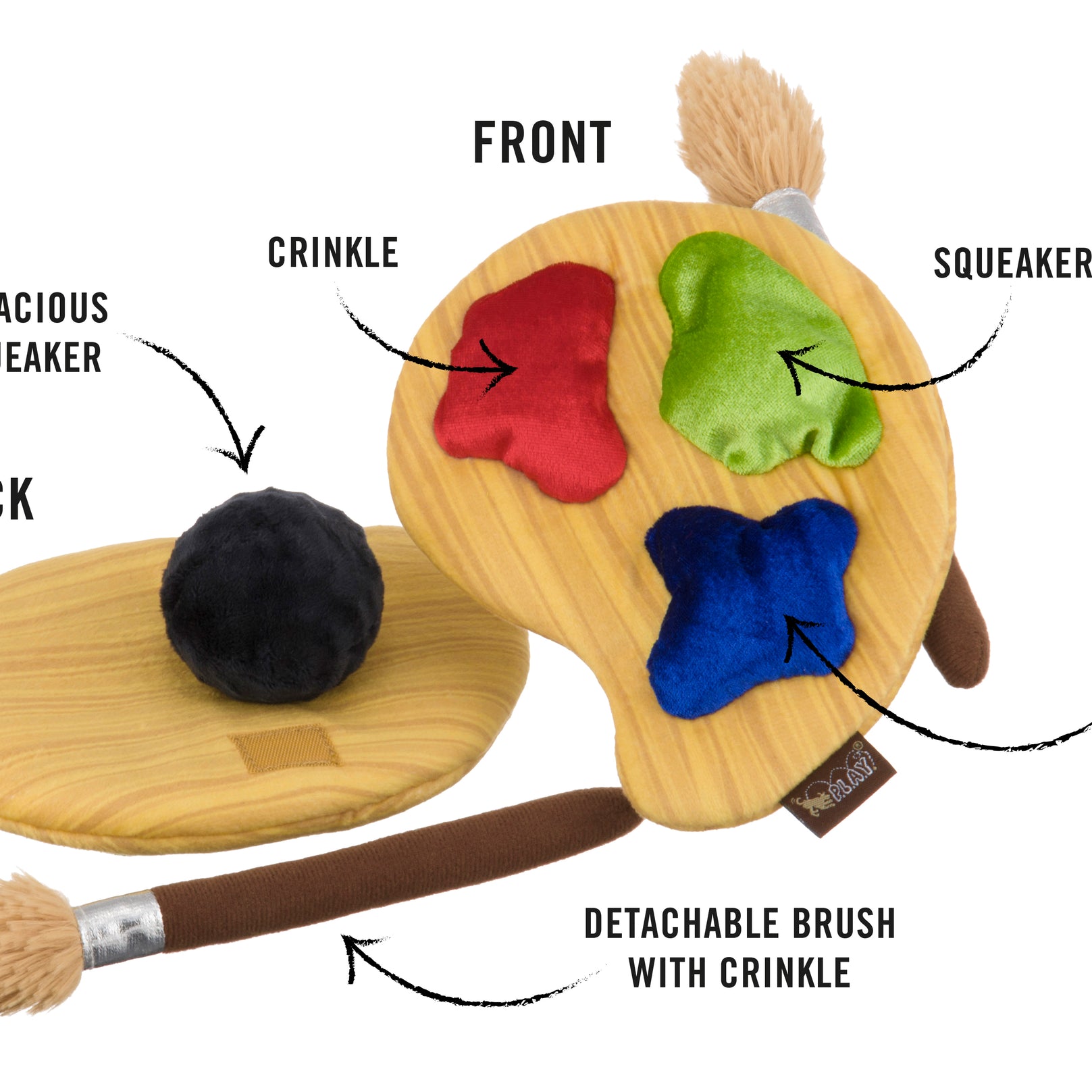 PLAY Back to School Puppy Palette Plush Dog Toy - Kohepets