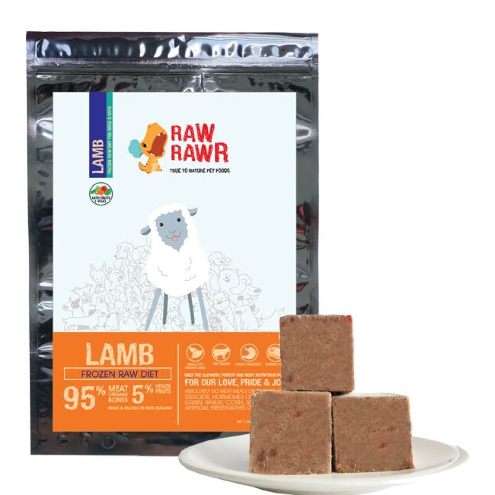 Raw Rawr Lamb Balanced Frozen Raw Diet Cat & Dog Food 1.2kg - Kohepets