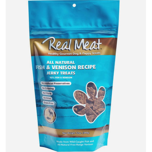 $9 W/ MIN. $60 SPEND: Real Meat Fish & Venison Jerky Grain Free Dog Treat 4oz - Kohepets