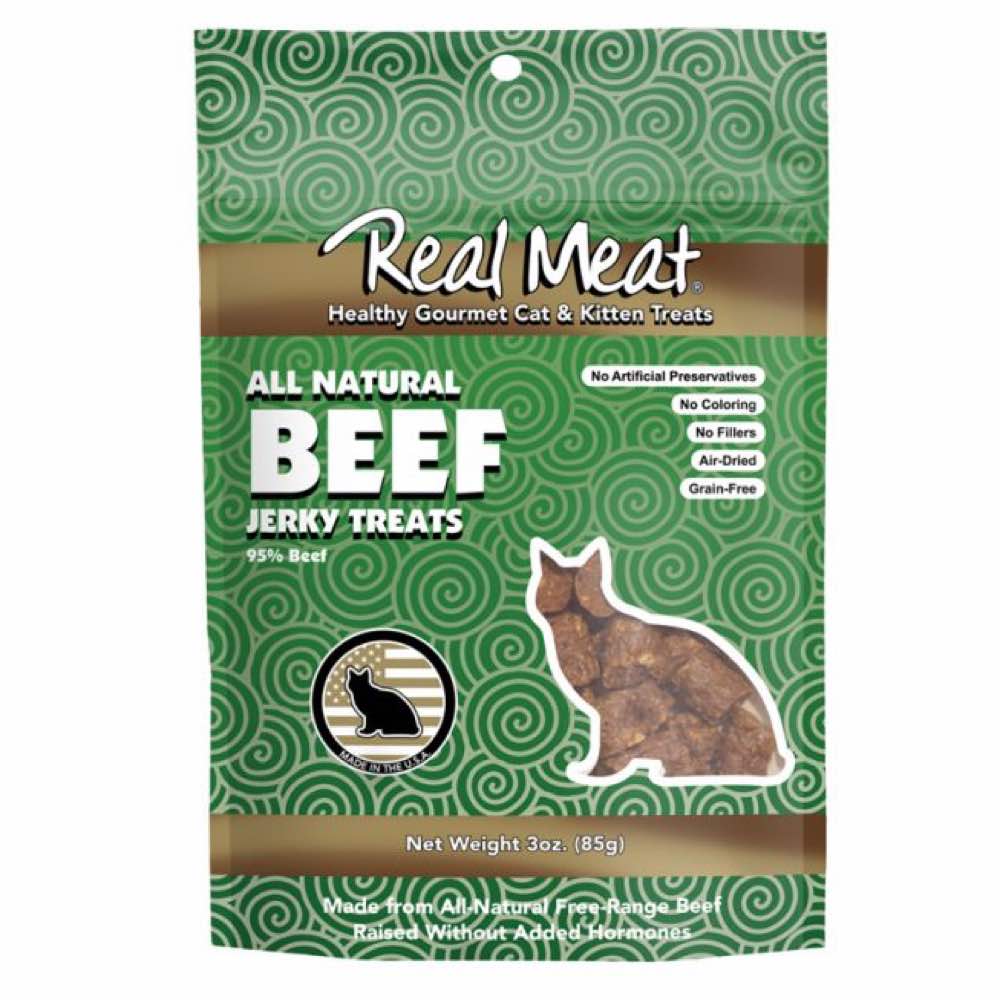 Real Meat Beef All Natural Jerky Treats For Cats & Kittens 3oz - Kohepets
