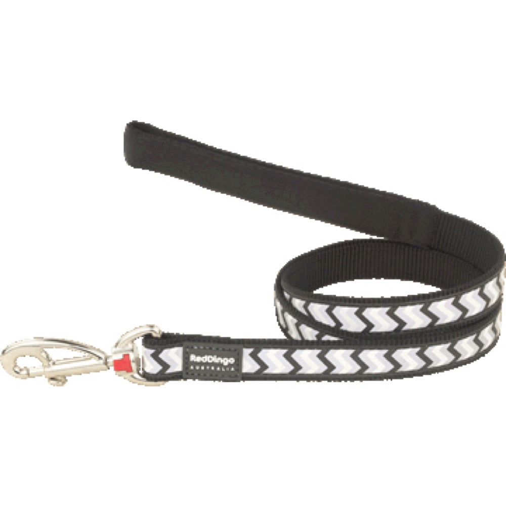Red Dingo Reflective Ziggy Fixed Length Lead Dog Leash (Black) - Kohepets