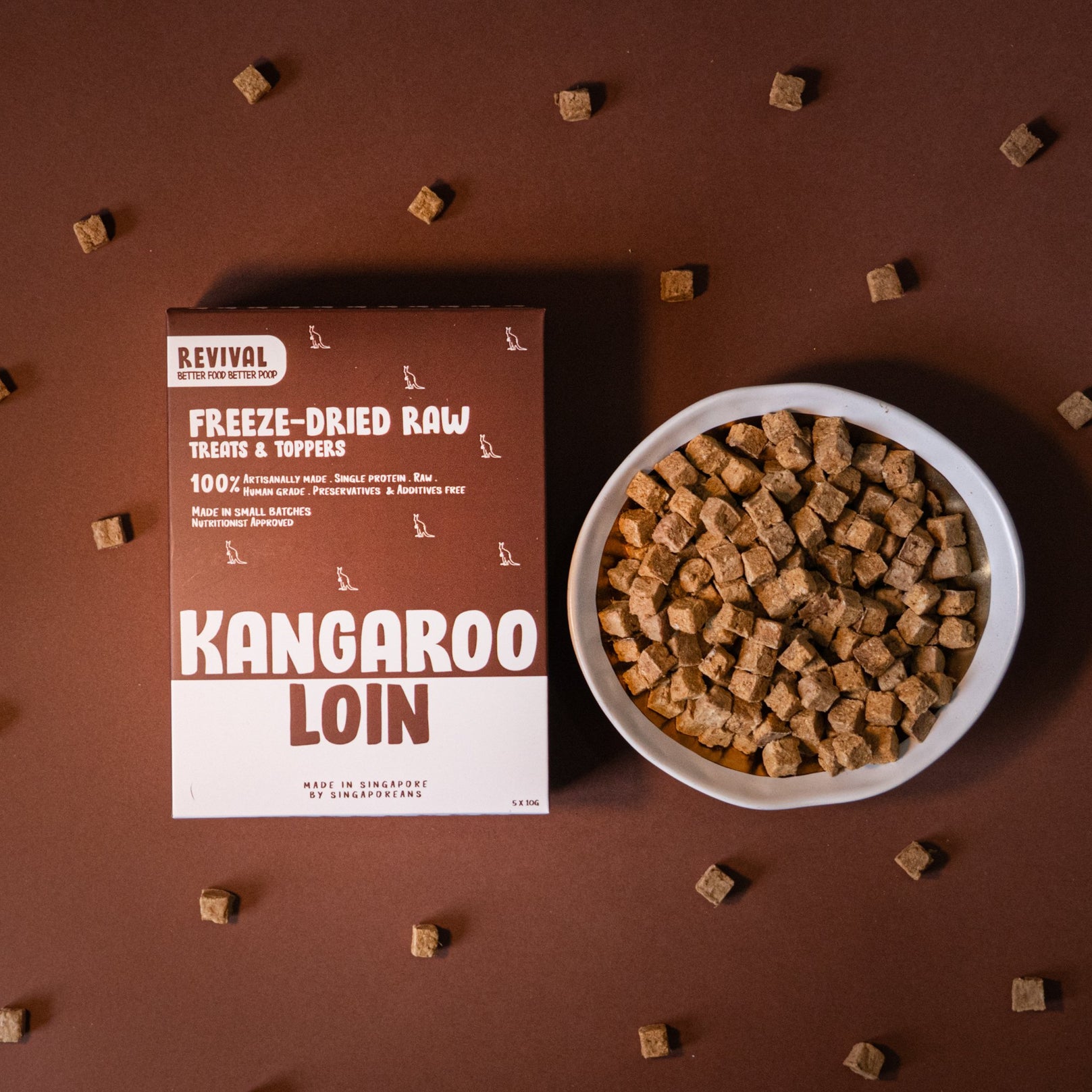 Revival Kangaroo Loin Freeze-Dried Raw Treats For Cats & Dogs 50g - Kohepets