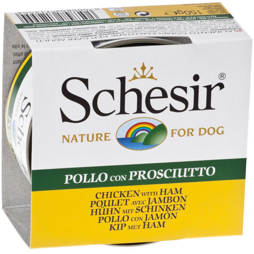 Schesir Chicken Fillet With Ham Jelly Canned Dog Food 150g - Kohepets