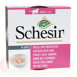 Schesir Chicken Fillet with Ham in Jelly Adult Canned Cat Food 85g