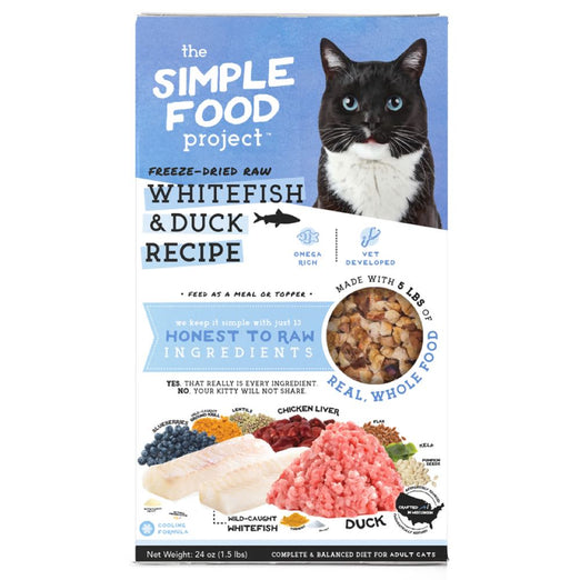 'BUNDLE DEAL': Simple Food Project Whitefish & Duck Freeze-Dried Raw Cat Food - Kohepets