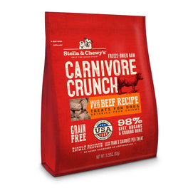 8 FOR $88: Stella & Chewy’s Carnivore Crunch Grass-Fed Beef Grain Free Freeze-Dried Raw Dog Treats 3.25oz - Kohepets