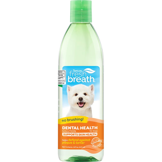 Tropiclean Fresh Breath Dental Health Solution Supports Skin Health For Dogs 16oz - Kohepets