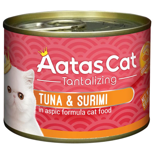 Aatas Cat Tantalizing Tuna & Surimi in Aspic Formula Grain Free Canned Cat Food 160g - Kohepets