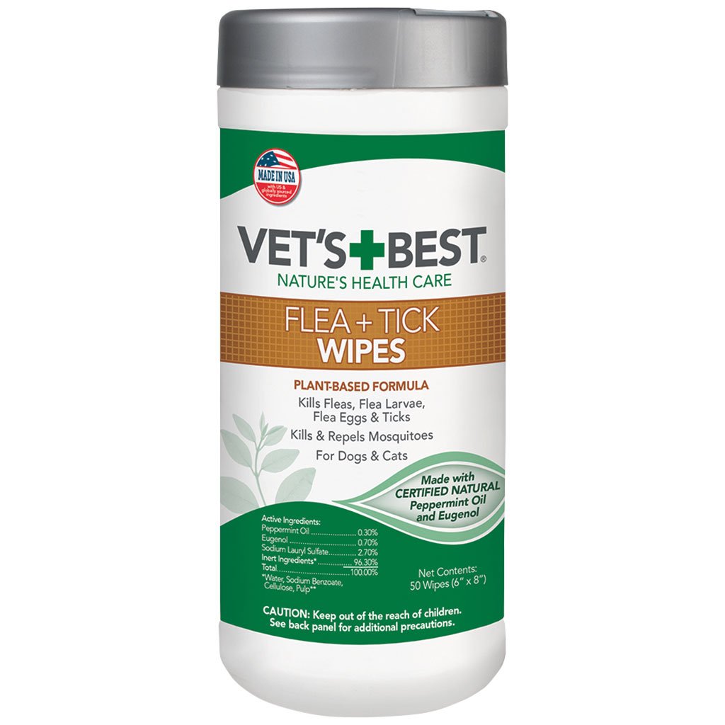 Vet’s Best Flea and Tick Wipes 50 sheets - Kohepets