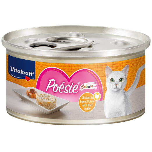 22% OFF: Vitakraft Poesie Colours Chicken & Sweet Potato with Beef in Jelly Grain-Free Canned Cat Food 70g - Kohepets