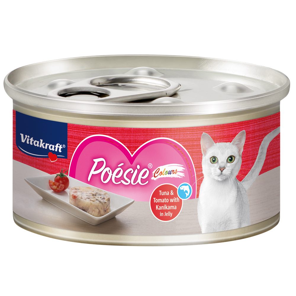 22% OFF: Vitakraft Poesie Colours Tuna & Tomato with Kanikama in Jelly Grain-Free Canned Cat Food 70g - Kohepets