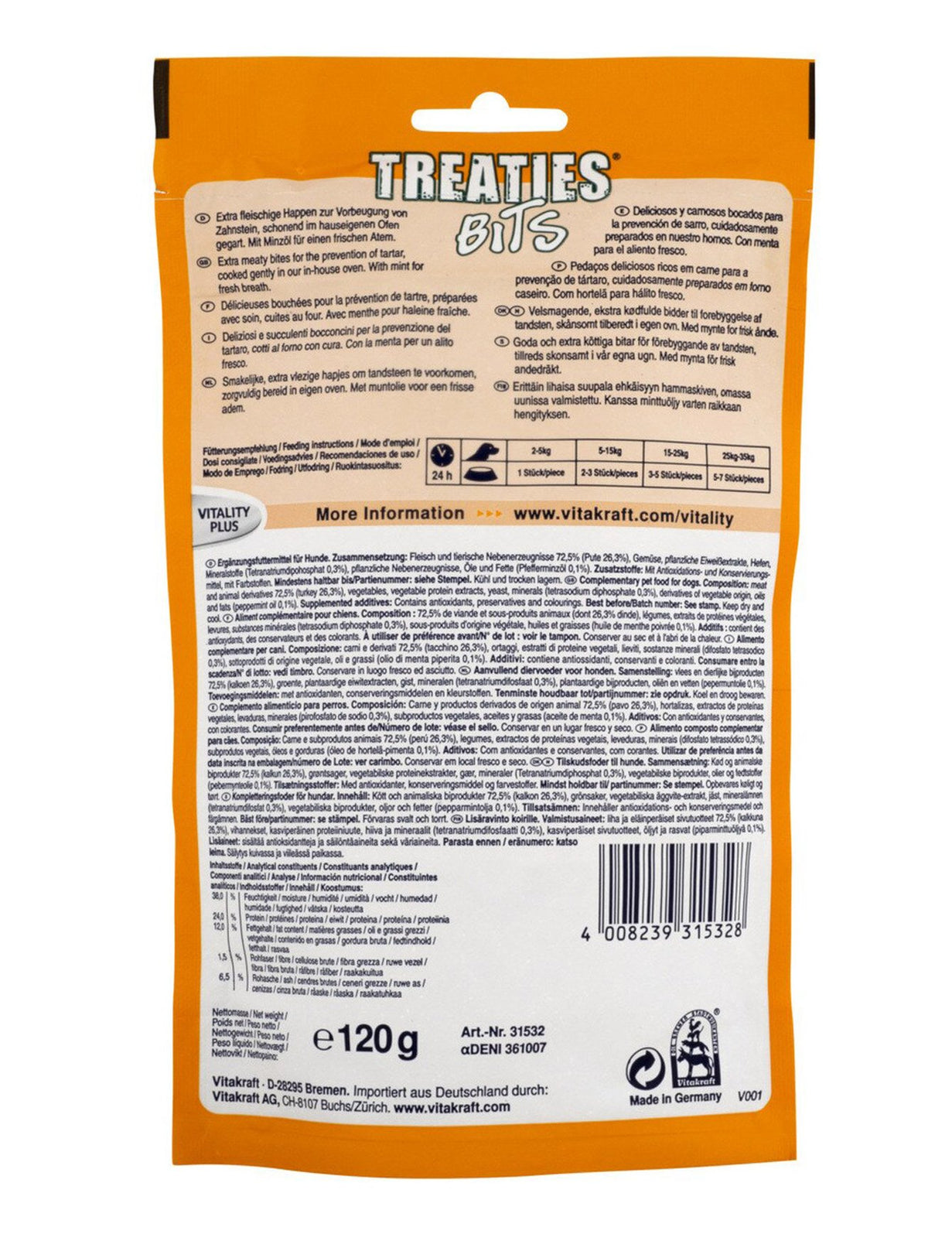'40% OFF (Exp Mar 21)': Vitakraft Treaties Bits Turkey & Mint 120g - Kohepets