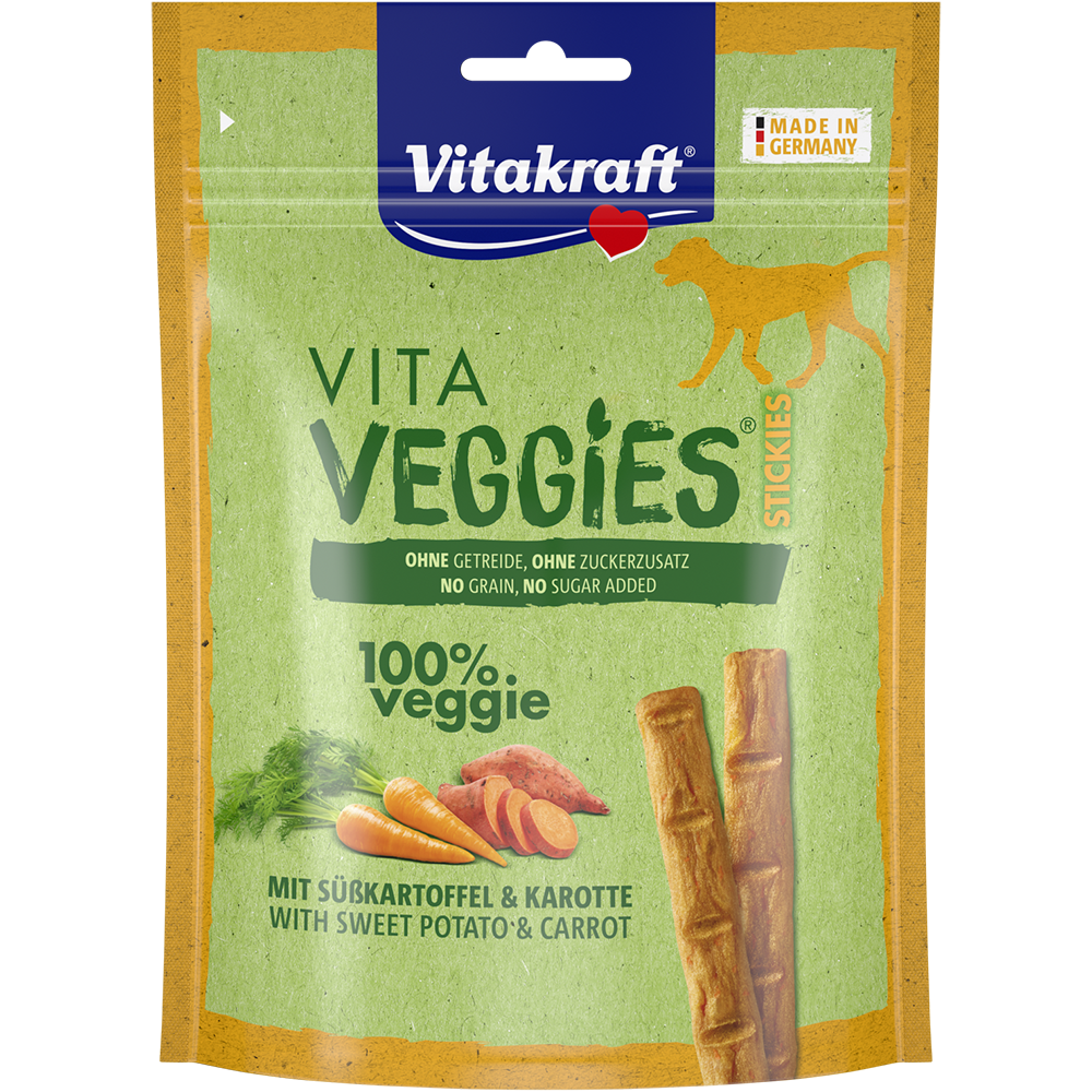 Vitakraft Vita Veggies Stickies Sweet Potato & Carrot Dog Stick Treats 80g