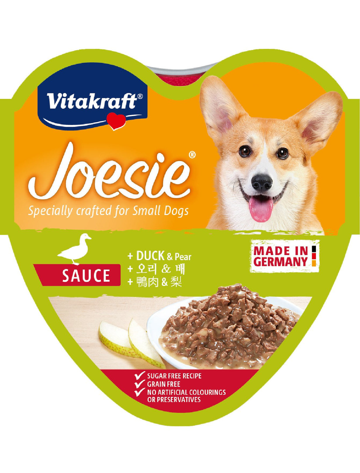30% OFF (Exp Mar 22): Vitakraft Joesie Hearts Duck & Pear Dog Wet Food 85g - Kohepets