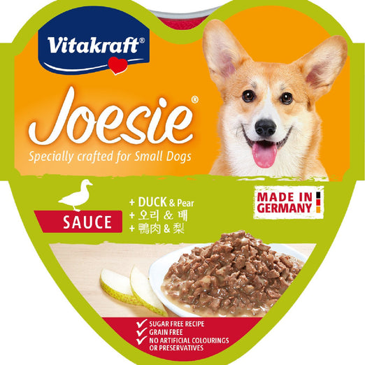 30% OFF (Exp Mar 22): Vitakraft Joesie Hearts Duck & Pear Dog Wet Food 85g - Kohepets