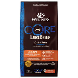 'FREE Treats’:  Wellness CORE Grain Free Large Breed Formula Dry Dog Food 24lb - Kohepets