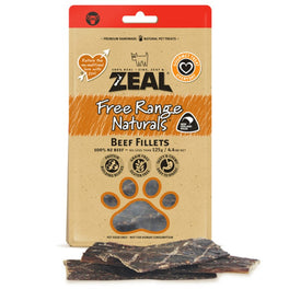 BUY 2 GET 1 FREE: Zeal Free Range Naturals Beef Fillets Jerky Dog Treats 125g - Kohepets