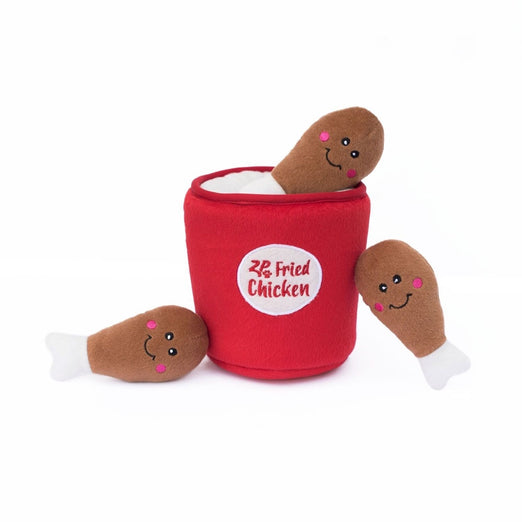 ZippyPaws Zippy Burrow Chicken Bucket Plush Dog Toy - Kohepets