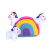 ZippyPaws Zippy Burrow Unicorns In Rainbow Plush Dog Toy - Kohepets