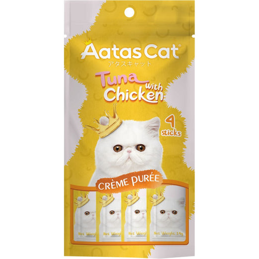Aatas Cat Creme Puree Tuna With Chicken GrainFree Liquid Cat Treats