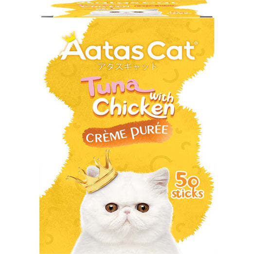 $10 OFF: Aatas Cat Creme Puree Tuna With Chicken Grain-Free Liquid Cat Treats 50pc