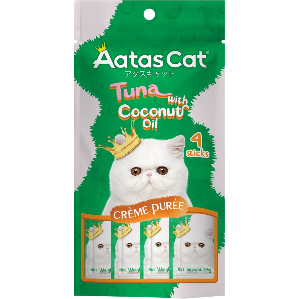 4 FOR 10 (Exp 21Nov24) Aatas Cat Creme Puree Tuna With Coconut Oil G