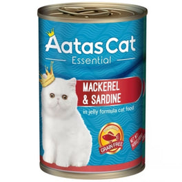 Aatas Cat Essential Mackerel & Sardine In Jelly Canned Cat Food 400g - Kohepets