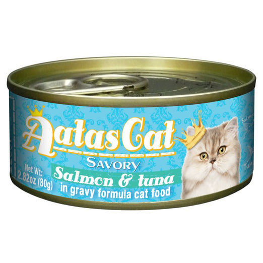 Aatas Cat Savory Salmon & Tuna in Gravy Canned Cat Food 80g - Kohepets
