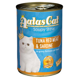Aatas Cat Soupy Stew Tuna Red Meat With Sardine In Gravy Canned Cat Food 400g - Kohepets