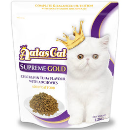 Aatas Cat Supreme Gold Chicken & Tuna Flavour with Anchovies Dry Cat Food 1.2kg - Kohepets