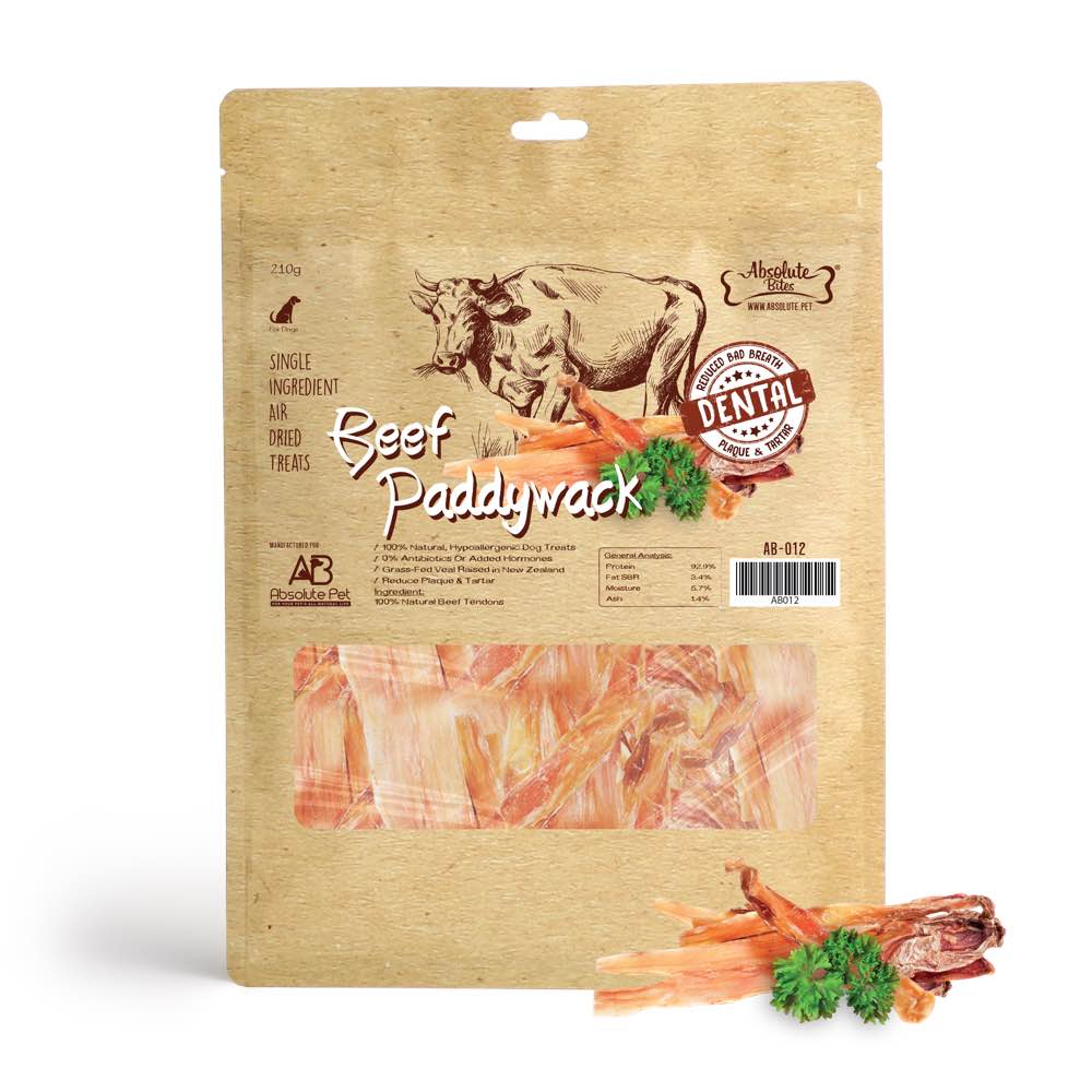 Absolute Bites Air Dried Beef Paddywack Dog Treats 210g - Kohepets