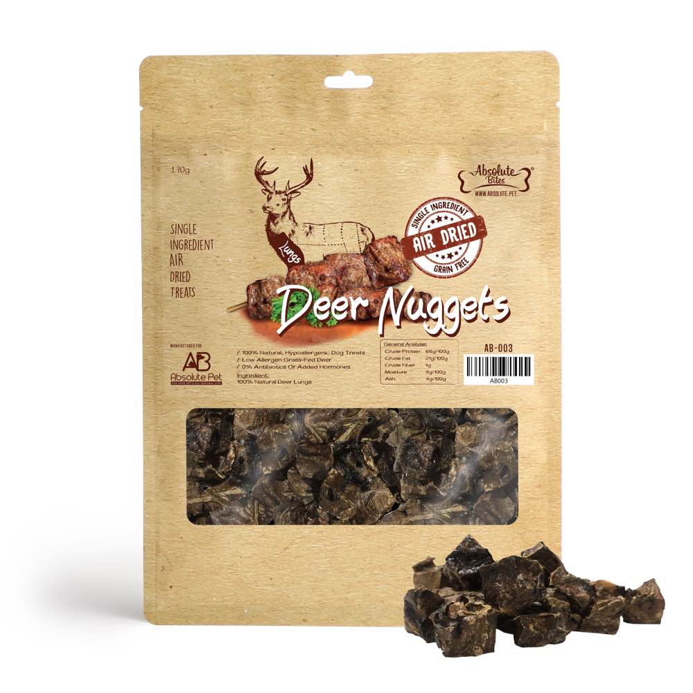 Absolute Bites Air Dried Deer Nuggets Dog Treats 170g - Kohepets