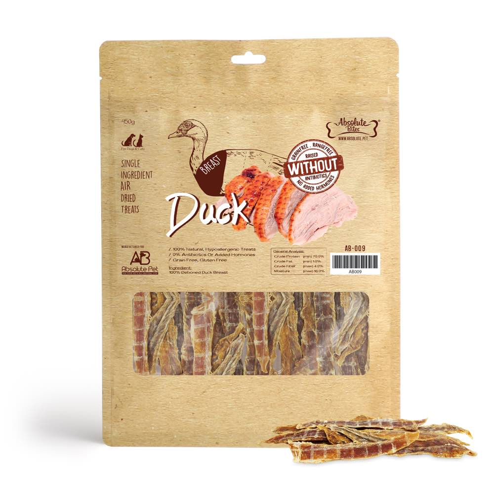 Absolute Bites Air Dried Duck Breast Dog Treats 400g Kohepets