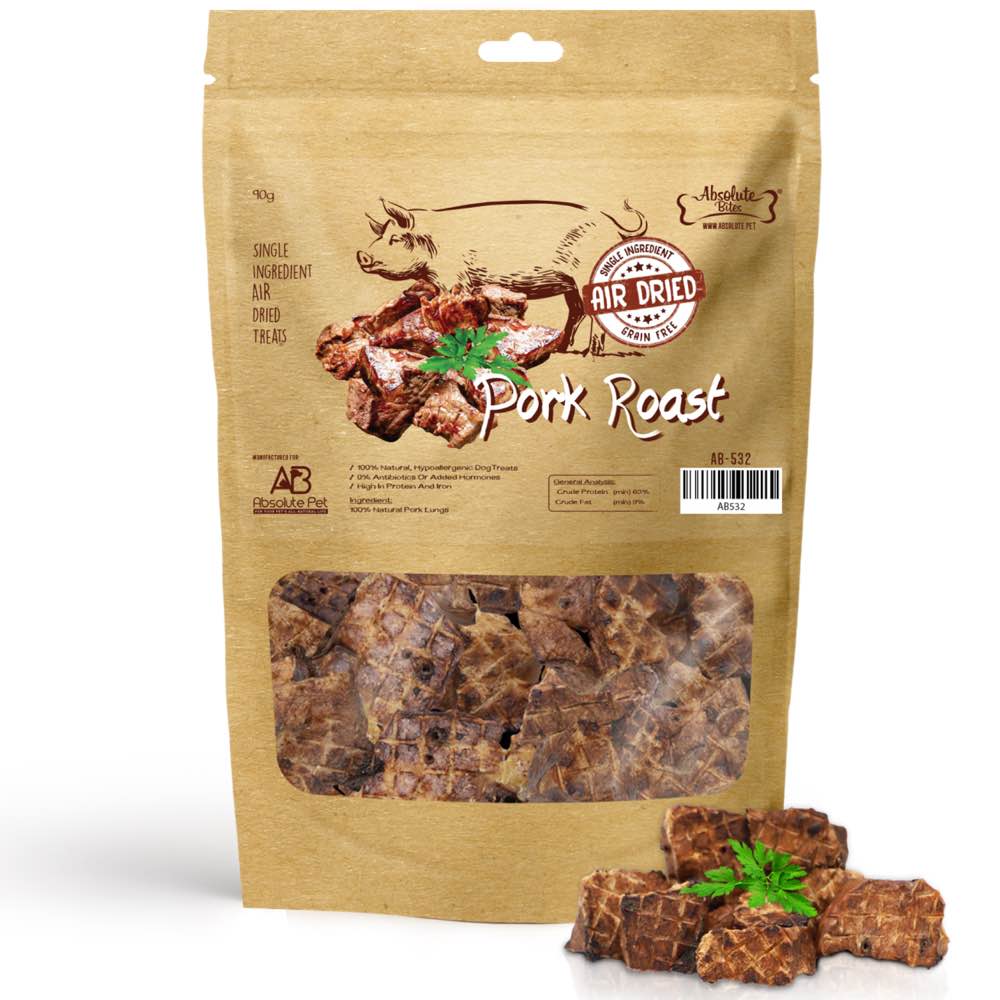 33% OFF: Absolute Bites Air Dried Pork Roast Dog Treats 90g - Kohepets