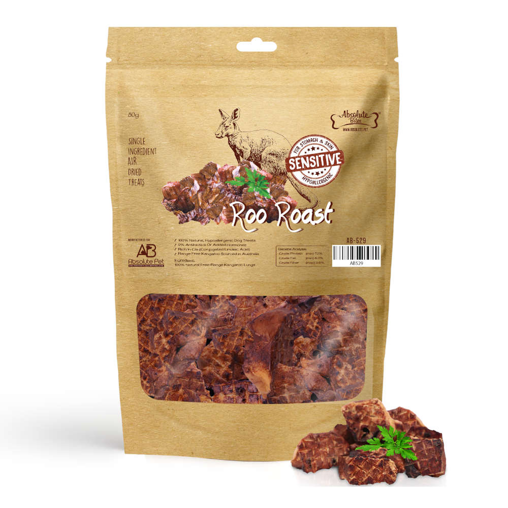 33% OFF: Absolute Bites Air Dried Roo Roast Dog Treats 80g - Kohepets