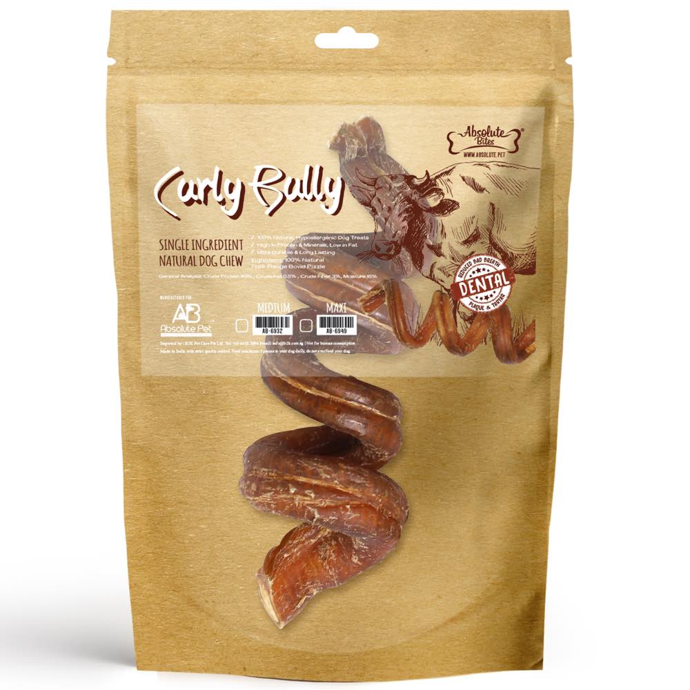 35% OFF: Absolute Bites Curly Bully Dog Chew (Maxi) 1pc