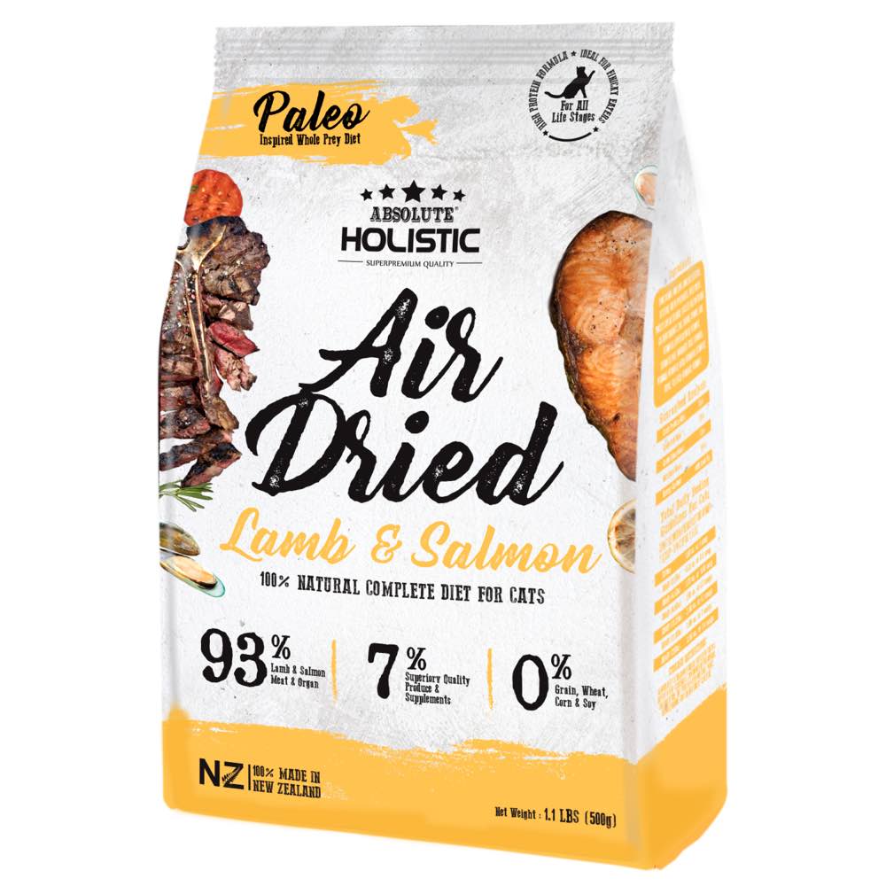 Absolute Holistic Lamb & Salmon Air Dried Grain-Free Cat Food 500g - Kohepets