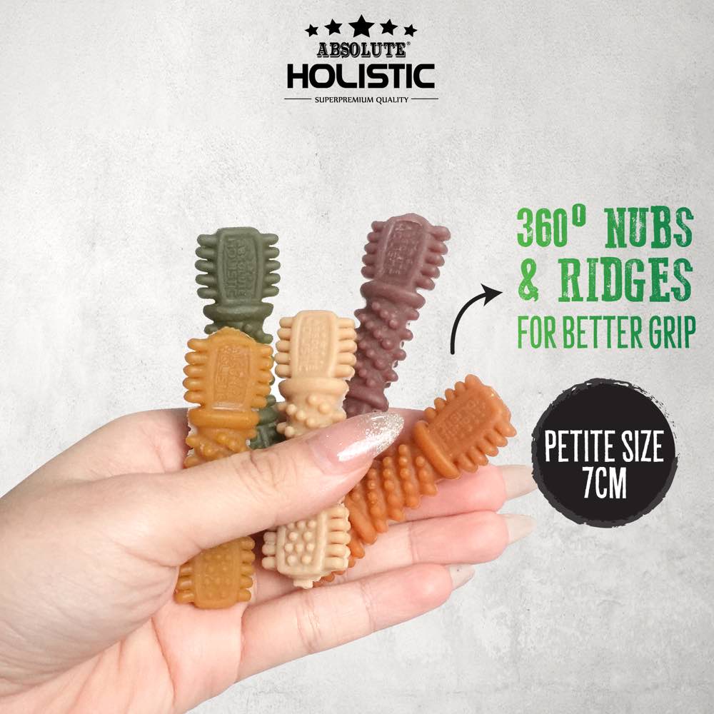 $3 OFF (Exp 8Feb26): Absolute Holistic Boost Kale Petite Grain-Free Dental Dog Chews 160g