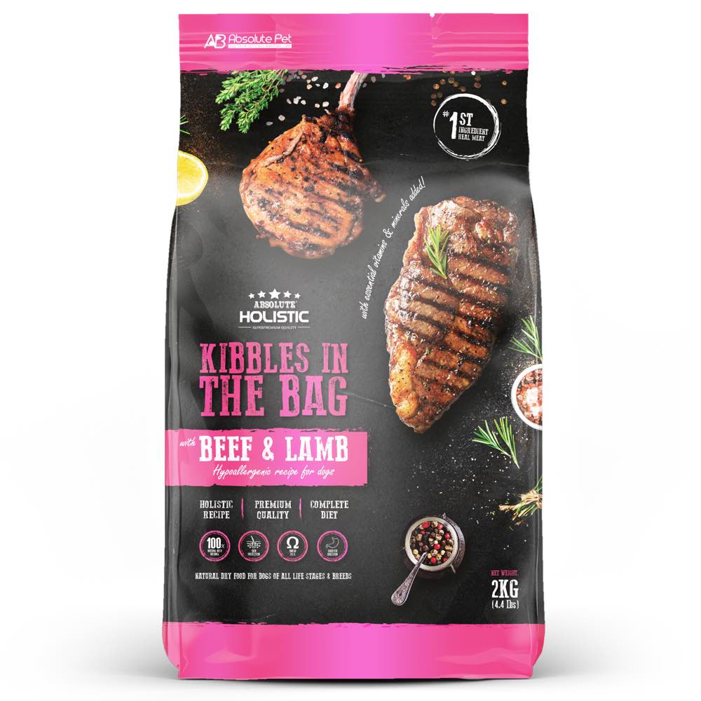 FREE SAMPLE (1 per order): Absolute Holistic Kibbles In The Bag Dry Dog Food (Random Flavour)