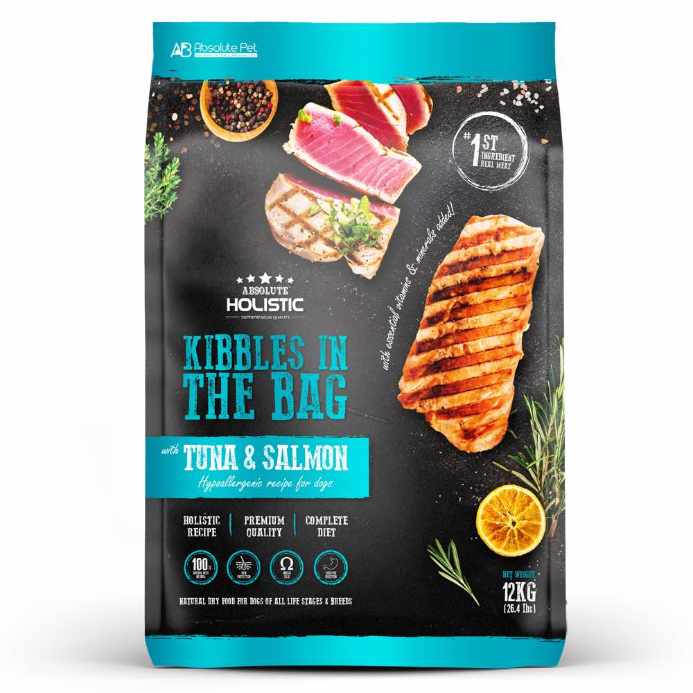 'UP TO 30% OFF': Absolute Holistic Kibbles In The Bag Tuna & Salmon Dry Dog Food - Kohepets