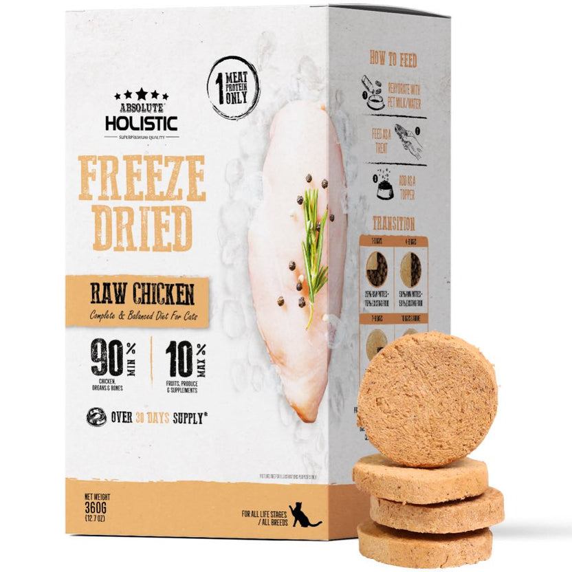 Absolute Chicken Absolute Holistic Patties Chicken Grain-Free Freeze-Dried Cat Food ...