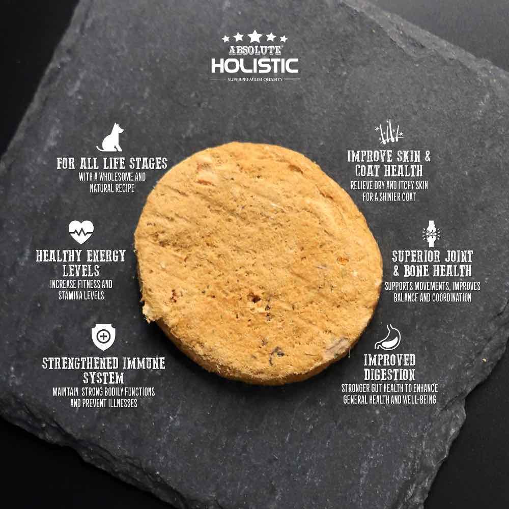 Absolute Holistic Patties Duck & Turkey Grain-Free Freeze-Dried Dog Food 12.7oz