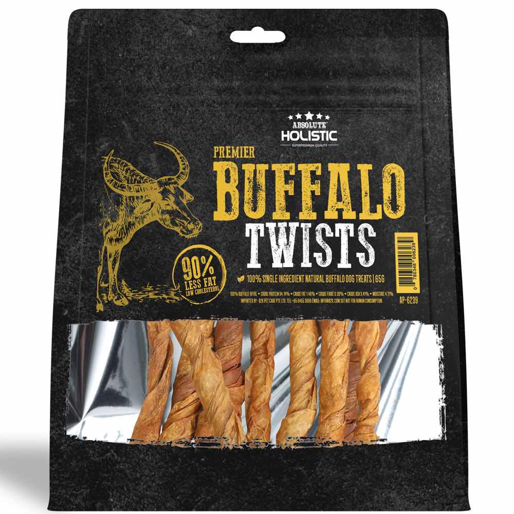 Absolute Holistic Premier Buffalo Twists Grain-Free Dog Chews