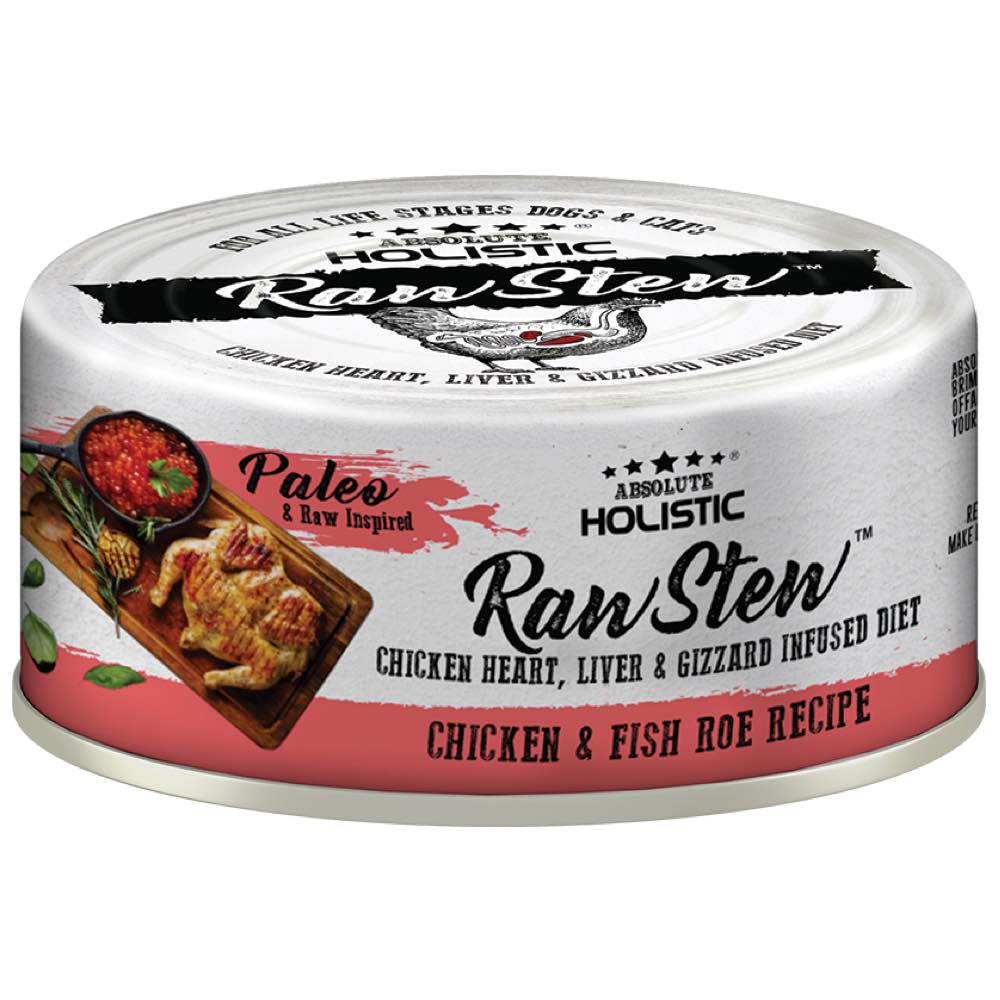 Absolute Holistic Raw Stew Chicken & Fish Roe Grain-Free Canned Cat & Dog Food 80g - Kohepets