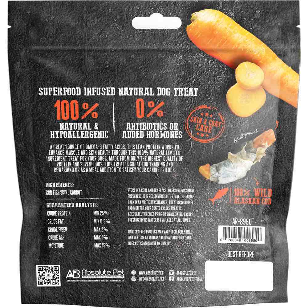 Absolute Holistic Roast In The Bag Cod & Carrot Grain-Free Treats For Cats & Dogs