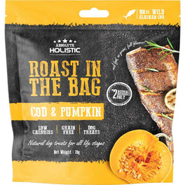 30% OFF (Exp 19 Aug 24): Absolute Holistic Roast In The Bag Cod & Pumpkin Grain-Free Treats For Cats & Dogs