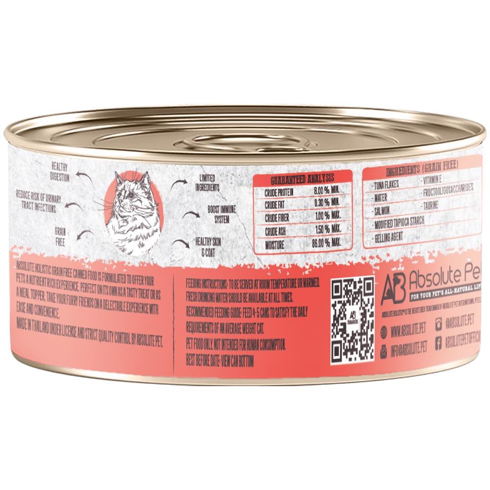 Absolute Holistic White Meat Tuna & Salmon In Gravy Grain-Free Cat Canned Food 80g