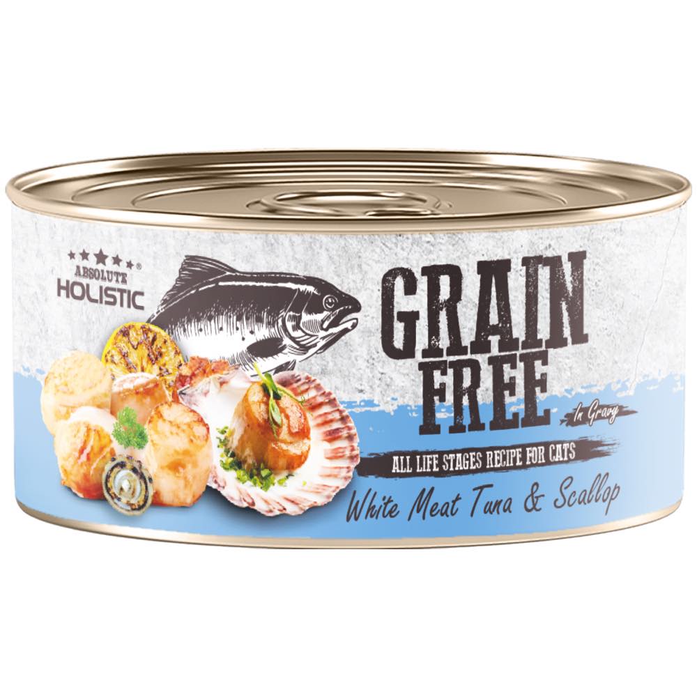 Absolute Holistic White Meat Tuna & Scallop In Gravy Grain-Free Cat Canned Food 80g